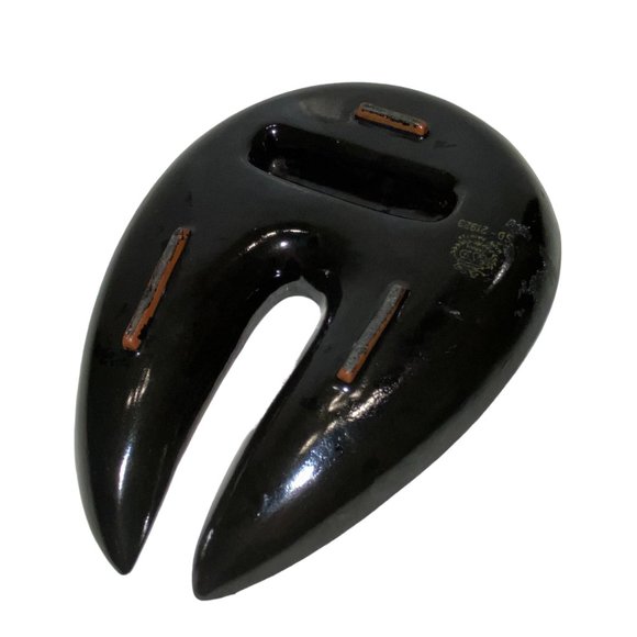 Vintage Mid-Century Modern Black Ashtray Trinket Dish ESD Japan Glazed Pottery - Picture 6 of 7